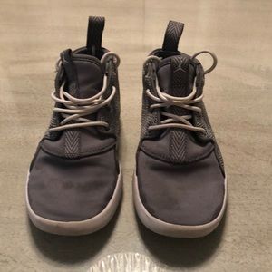 Grey Jordan boys sneakers.